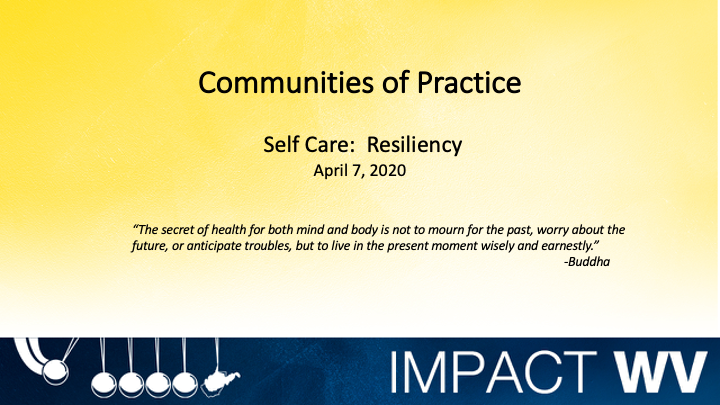 a snapshot of the Communities of Practice Resiliency (PPT)