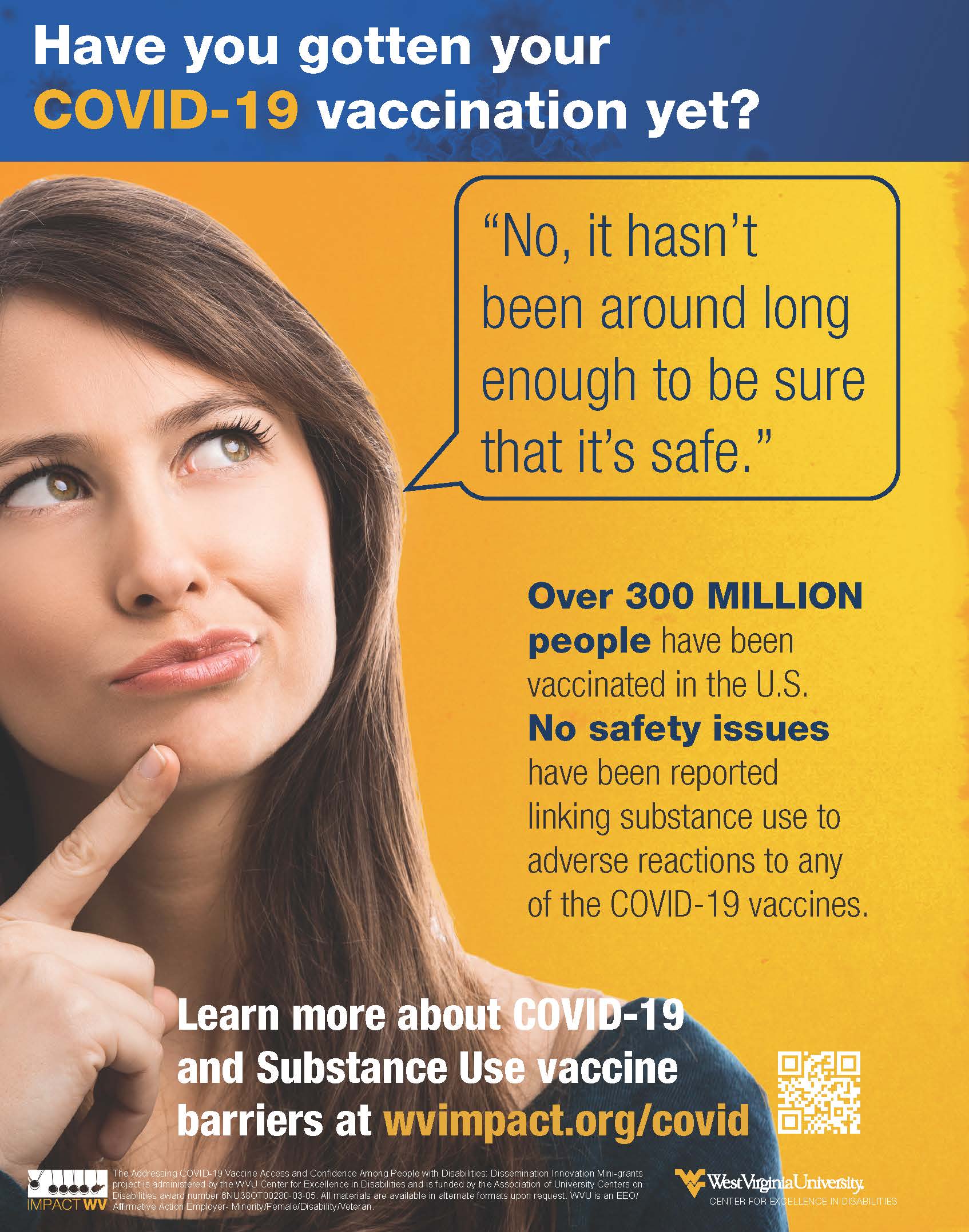 an image with the no safety issues text featuring a caucasion woman thinking