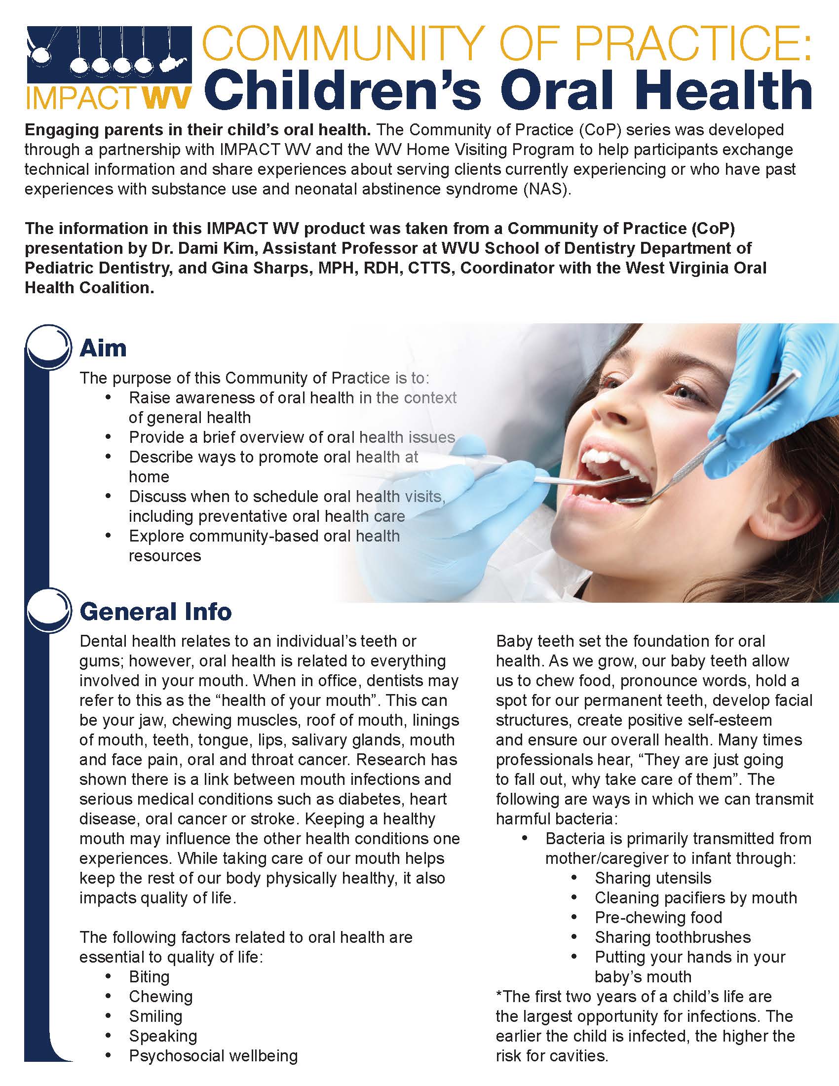 snapshot of Children's Oral Health